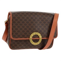 【原宿店限定】セリーヌ CELINE ショルダーバッグ マカダムキャンバス サークル PVCレザー ブラウン ゴールド レディース am10544V