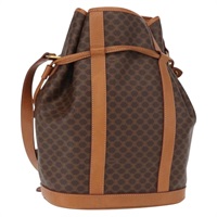 【原宿店限定】セリーヌ CELINE ショルダーバッグ マカダムキャンバス PVCレザー ブラウン ゴールド レディース ka1404V