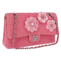 【原宿店限定】シャネル CHANEL ショルダーバッグ マトラッセ25 チェーン ツイード ピンク シルバー レディース 162900SM