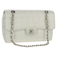 【原宿店限定】シャネル CHANEL ショルダーバッグ ニュートラベルライン チョコバー25　チェーン ナイロン シルバー レディース 165427V