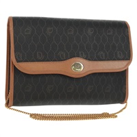 【原宿店限定】クリスチャンディオール Christian Dior ショルダーバッグ ハニカムキャンバス チェーン ブラック ゴールド レディース am10539V