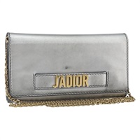 【原宿店限定】クリスチャンディオール Christian Dior ショルダーバッグ チェーン　ウォレット レザー シルバー ゴールド レディース ka1712V