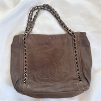 CHANEL ココマーク ラグジュアリーライン トートバッグ ブラウン レザー