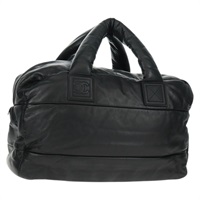 【原宿店限定】シャネル CHANEL ボストンバッグ レザー ブラック シルバー レディース mr1835V