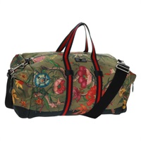 【原宿店限定】グッチ GUCCI ボストンバッグ シェリーライン ウェブシェリーライン キャンバス 2way カーキ 450983 レディース 164673V