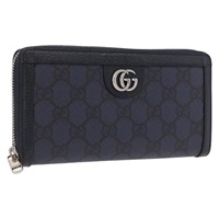 【原宿店限定】グッチ GUCCI 長財布 GGマーモント GGスプリーム PVC ネイビー 706844 レディース ka1568M