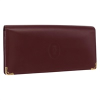 【原宿店限定】カルティエ CARTIER 長財布 マストライン レザー ボルドー ゴールド レディース am10620V