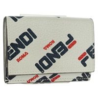 【原宿店限定】フェンディ FENDI 財布 FILAコラボ レザー ホワイト ゴールド 8M0395 レディース am10503V