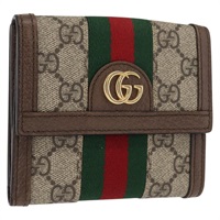 【原宿店限定】グッチ GUCCI 財布 GGスプリーム ウェブシェリーライン PVC ベージュ レッド 523173 レディース ki6372V