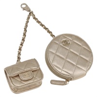 【原宿店限定】シャネル CHANEL コインケース マトラッセ Air Podsケース ラムスキン ゴールド レディース 165948SM