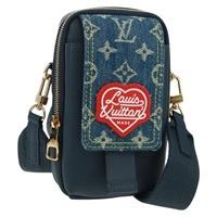 【原宿店限定】ルイ・ヴィトン LOUIS VUITTON ダブルフォンポーチ ポーチ LVスクエアード ブルー M81060 レディース 158212M