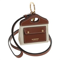 【原宿店限定】バーバリー BURBERRY イヤホンケース ネックポーチ キャンバス ベージュ ゴールド レディース 163731M