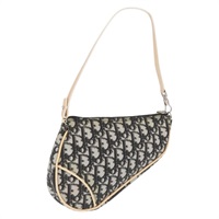 【原宿店限定】クリスチャンディオール Christian Dior アクセサリーポーチ トロッターキャンバス サドルポーチ PVC ブラック シルバー レディース 165188V