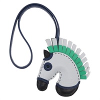 【原宿店限定】エルメス HERMES ジージー カマイユ アニョーミロ チャーム レザー ライトブルー レディース ka1731M