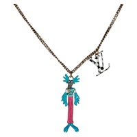 【原宿店限定】ルイ・ヴィトン LOUIS VUITTON LVアニマルズ ネックレス ズームくん メタル ゴールドトーン MP2928 レディース 162894M