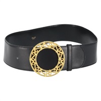 【原宿店限定】セリーヌ CELINE ベルト レザー 80cm ブラック ゴールド レディース 163730