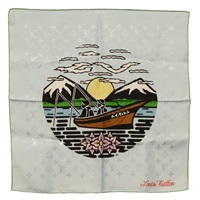 【原宿店限定】ルイ・ヴィトン LOUIS VUITTON スカーフ バンダナLVシティスタンプS00 シルク ライトブルー M96939 レディース 161456SM