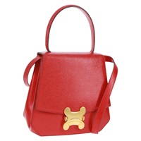 【原宿店限定】セリーヌ CELINE ハンドバッグ レザー 2way レッド ゴールド レディース 168152V