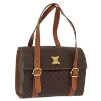 【原宿店限定】セリーヌ CELINE ハンドバッグ マカダムキャンバス PVC ベージュ ゴールド レディース 169240V