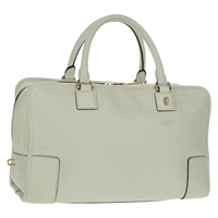 【原宿店限定】ロエベ LOEWE アマソナ36 ハンドバッグ アナグラム レザー ホワイト ゴールド レディース 165549V