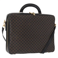 【原宿店限定】セリーヌ CELINE ハンドバッグ マカダムキャンバス PVCレザー 2way ブラック ゴールド レディース 164759V