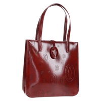 【原宿店限定】クロエ Chloe ハンドバッグ パテントレザー レッド ゴールド レディース bs32969V