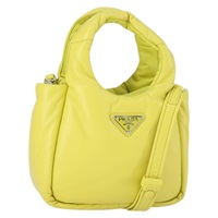【原宿店限定】プラダ PRADA ハンドバッグ レザー 2way イエロー シルバー レディース 169032SAM