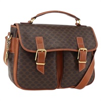 【原宿店限定】セリーヌ CELINE ハンドバッグ マカダムキャンバス PVCレザー 2way ブラウン ゴールド レディース ep12949V