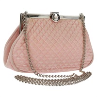 【原宿店限定】シャネル CHANEL ショルダーバッグ マトラッセ チェーン ベロア ピンク シルバー レディース 165897V