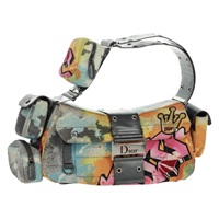 【原宿店限定】クリスチャンディオール Christian Dior ショルダーバッグ ジョンガリアーノ SS2024 キャンバス マルチカラー シルバー レディース 169197SM