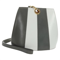 【原宿店限定】サルヴァトーレフェラガモ Salvatore Ferragamo ショルダーバッグ レザー グレー ゴールド レディース 165516V