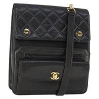 【原宿店限定】シャネル CHANEL ショルダーバッグ マトラッセ チェーン ラムスキン ブラック ゴールド レディース 159827SAV