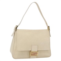 【原宿店限定】フェンディ FENDI マンマバゲット ショルダーバッグ レザー ベージュ ゴールド レディース bs32904V