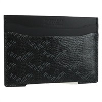 【原宿店限定】ゴヤール GOYARD サンシュルピス カードケース ヘリンボーン PVCレザー ブラック レディース SW2110SM