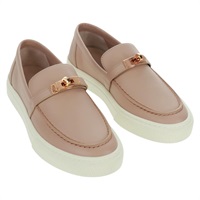 【原宿店限定】エルメス HERMES ゲームスニーカー スニーカー レザー ベージュ ゴールド レディース 169145SAM