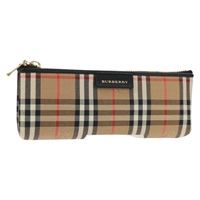 【原宿店限定】バーバリー BURBERRY ペンケース ノバチェック キャンバス ベージュ ゴールド レディース 168786V