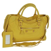 バレンシアガ BALENCIAGA ジャイアントシティ ハンドバッグ レザー 2way イエロー ゴールド 281770 レディース 168314SAV