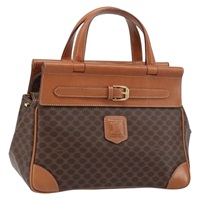 セリーヌ CELINE ハンドバッグ マカダムキャンバス PVCレザー ブラウン ゴールド レディース 173355V