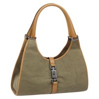 グッチ GUCCI ハンドバッグ ジャッキー キャンバス ベージュ シルバー 01719 レディース 173837V