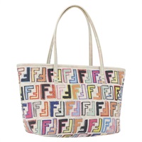 フェンディ FENDI ハンドバッグ ズッカキャンバス PVC マルチカラー ゴールド レディース ARZ066V