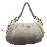 プラダ PRADA ハンドバッグ チェーン レザー ホワイト シルバー レディース BSZ318V