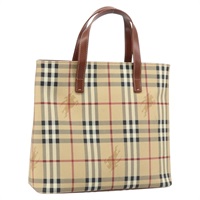 バーバリー BURBERRY ハンドバッグ ノバチェック PVC ベージュ ゴールド レディース BSZ339V