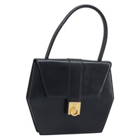 セリーヌ CELINE ハンドバッグ レザー ブラック ゴールド レディース LNZ560A