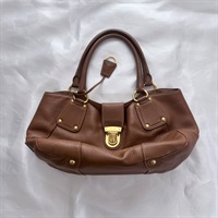 PRADA トライアングル ハンドバッグ ブラウン レザー