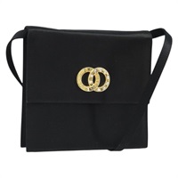 セリーヌ CELINE ショルダーバッグ サークル サテン ブラック ゴールド レディース 172397V