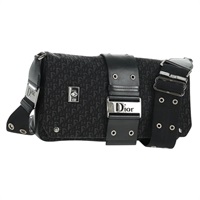 クリスチャンディオール Christian Dior ショルダーバッグ トロッターキャンバス ストリートシック ブラック シルバー レディース 168745V