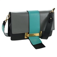 プラダ PRADA ショルダーバッグ レザー グレー ゴールド レディース 173314V