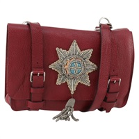 グッチ GUCCI ショルダーバッグ レザー レッド シルバー 484676 レディース 168926A