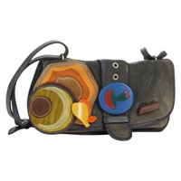 ミュウ ミュウ Miu Miu ショルダーバッグ スエード ネイビー ゴールド レディース ARZ130V