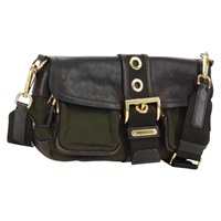プラダ PRADA ショルダーバッグ ナイロン レザー カーキ ゴールド レディース ARZ154V